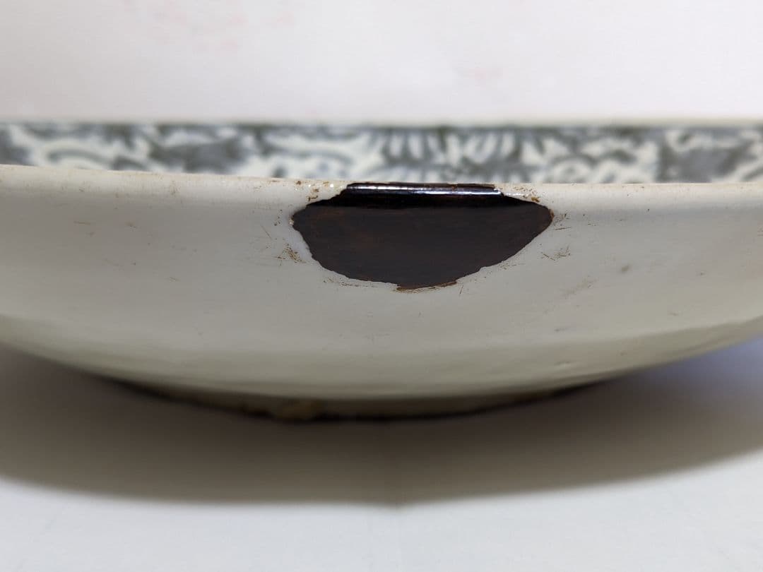 ♢中国陶磁 猿草花文 呉州手 染付大皿 明時代末 漳州