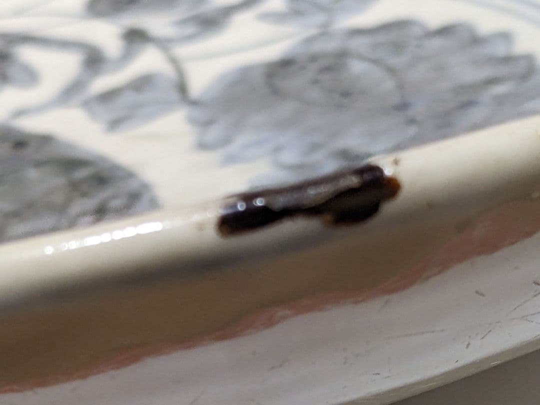 ♢中国陶磁 猿草花文 呉州手 染付大皿 明時代末 漳州