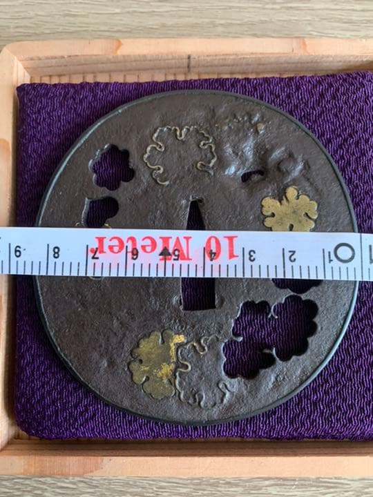 鍔 雪花紋 鉄鍔 赤銅覆輪