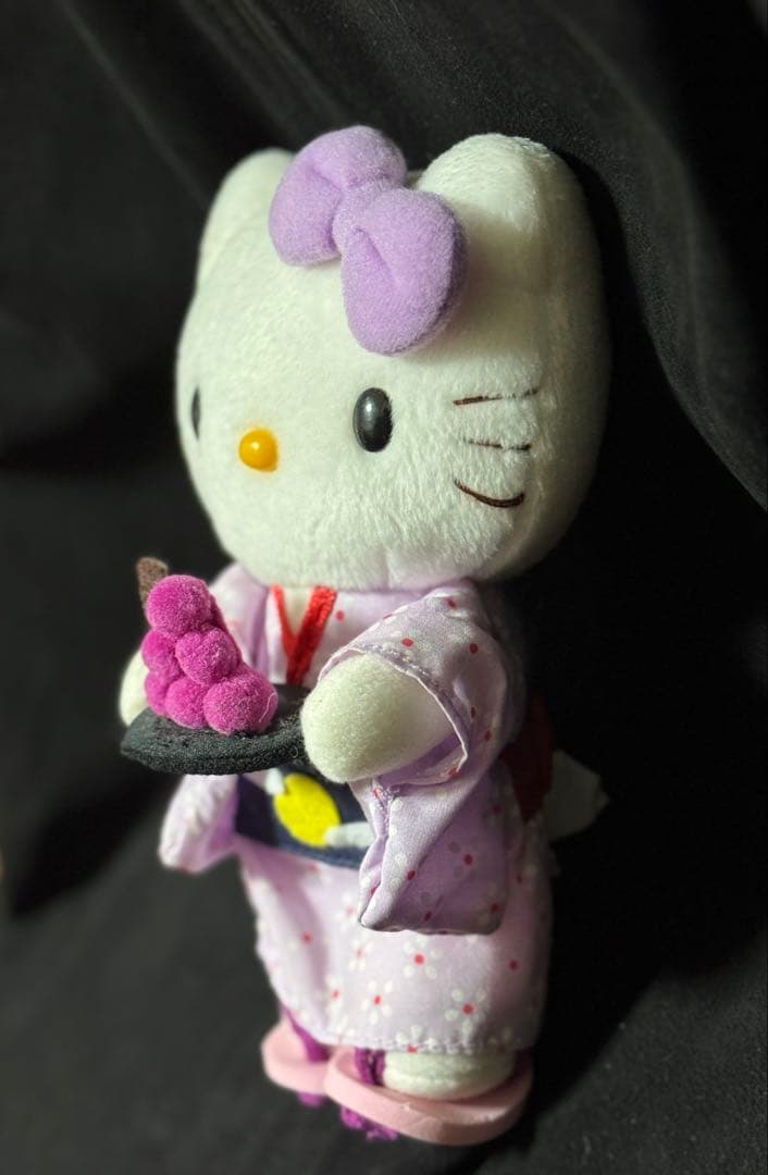 ご当地キティサンリオハローキティ着物ぬいぐるみぶどう月見限定