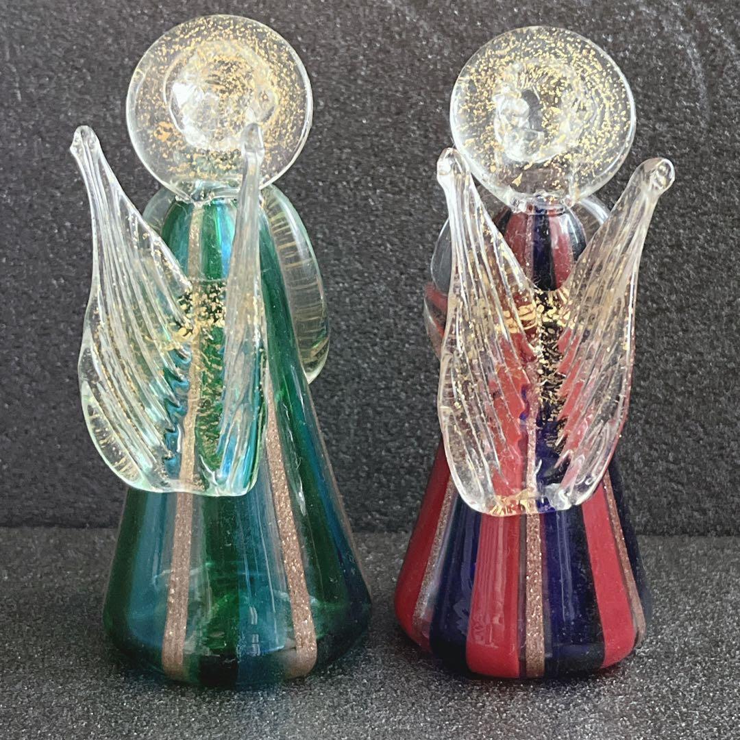 ムラーノガラス ベネチアンガラス エンジェル 2体 ムラーノガラス