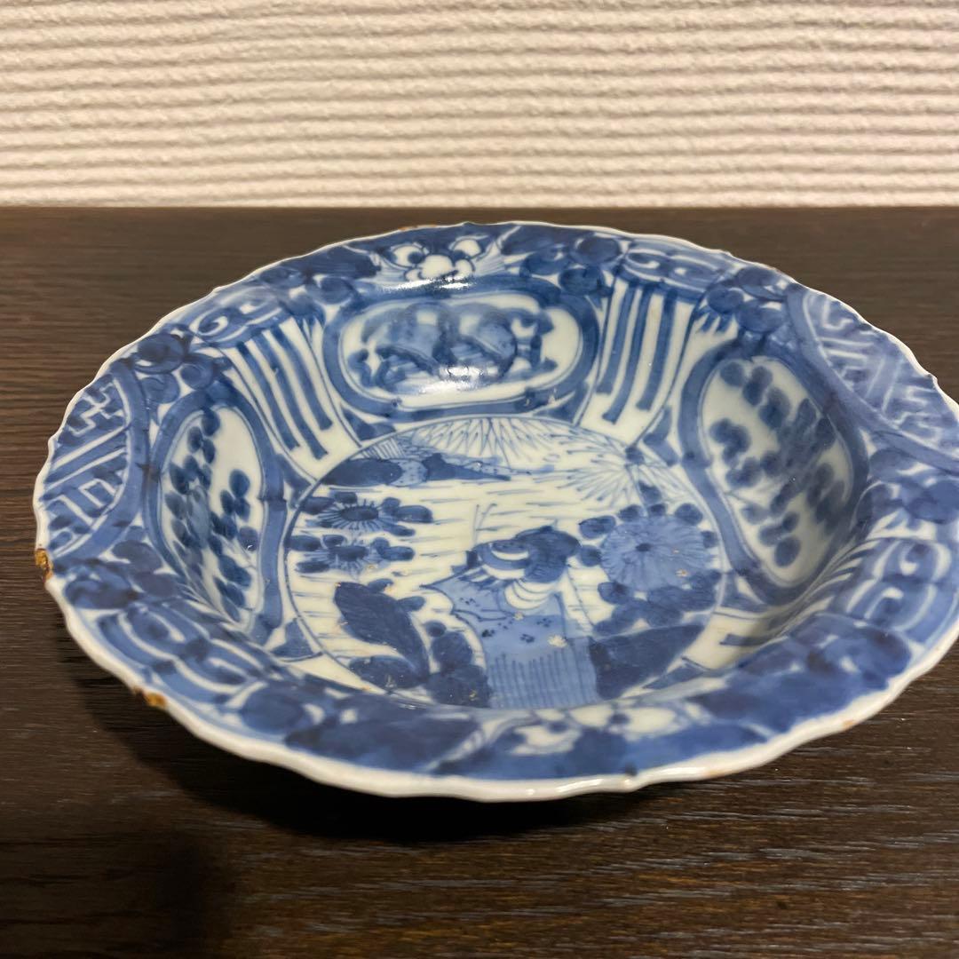 古染付 芙蓉手 兜鉢 茶道