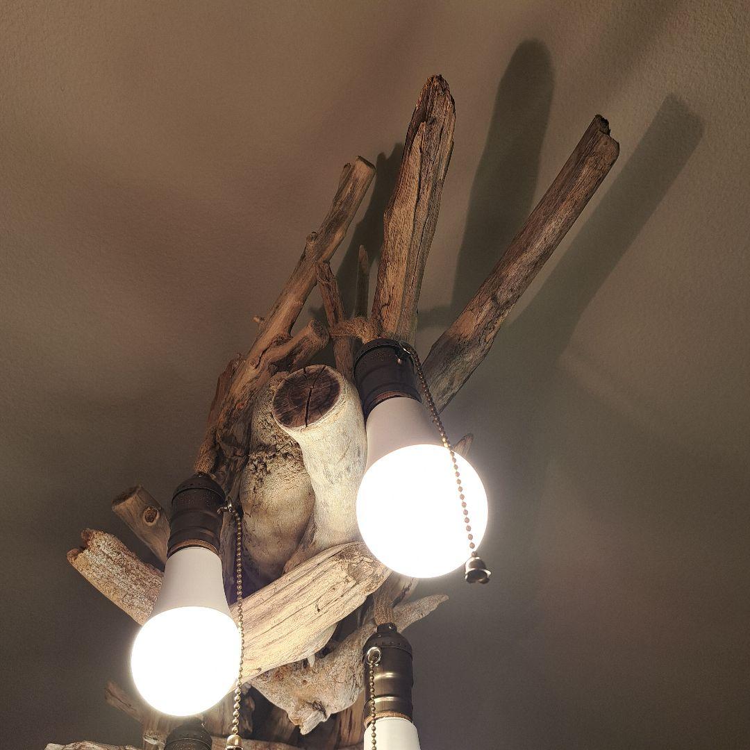 流木インテリア 大型ペンダントライト 6〜15帖 ヴィンテージソケット LED付