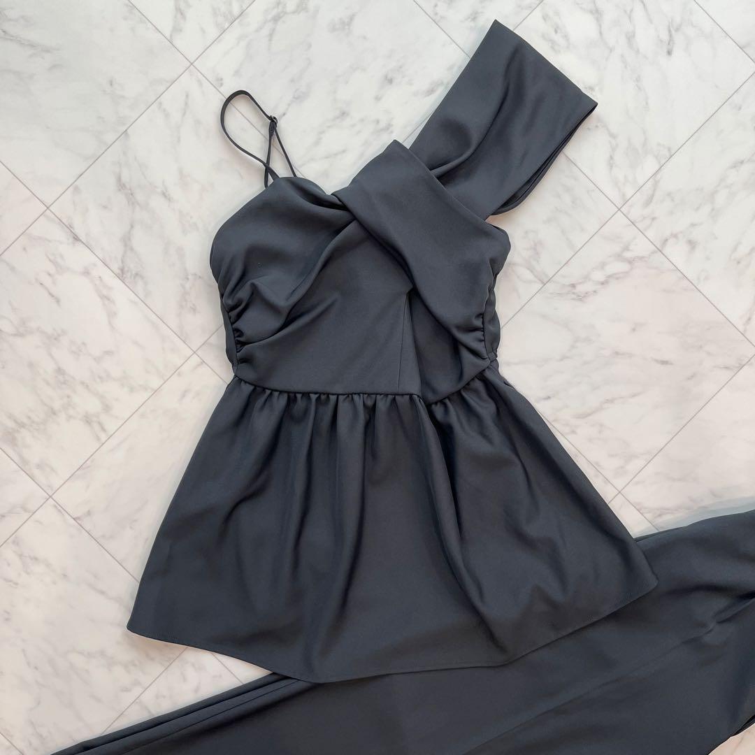 美品✨niana アシンメトリービスチェ&ワイドパンツセットアップ パンツドレス