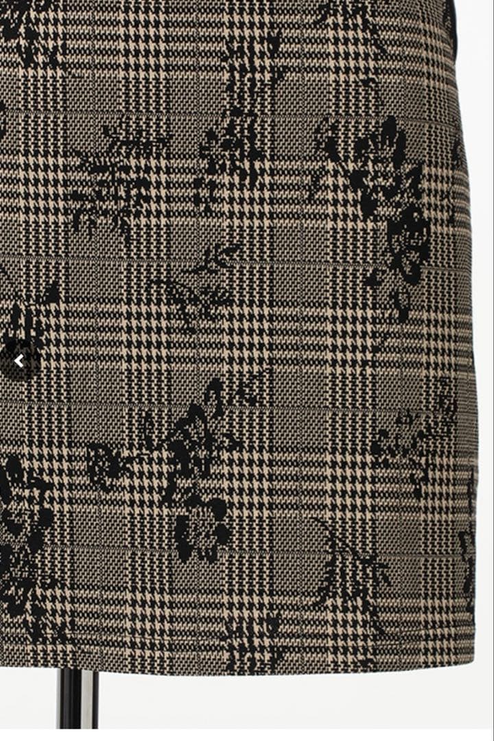 ソブレ　レザー配色グレンチェックワンピース　M 新品同様