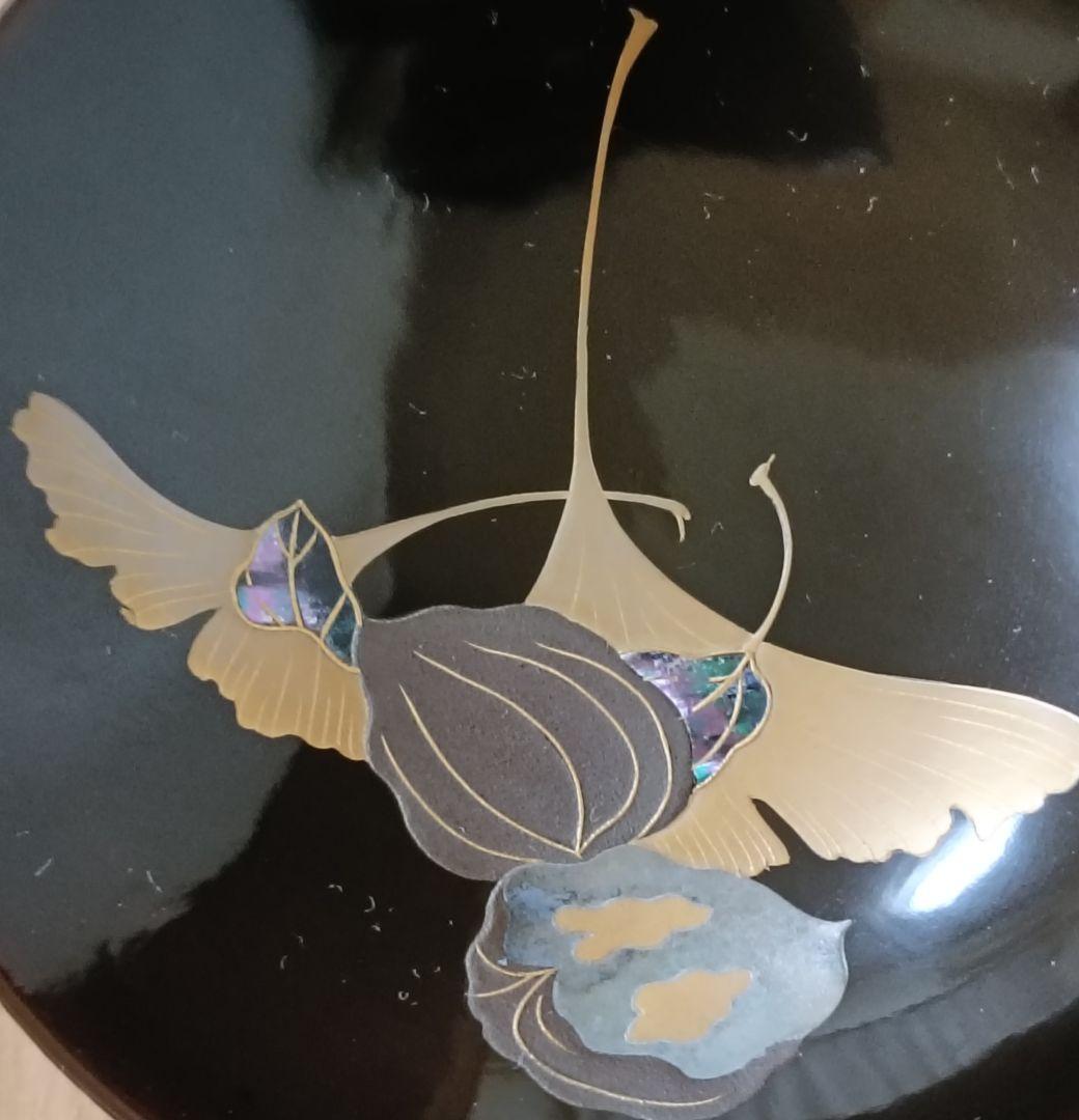 金彩銀杏に胡桃漆椀 5客揃い 汁椀