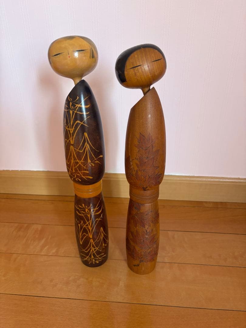 こけし 佐藤翠崕 在銘・印章 創作こけし (全長約 45cm) 古道具 欅