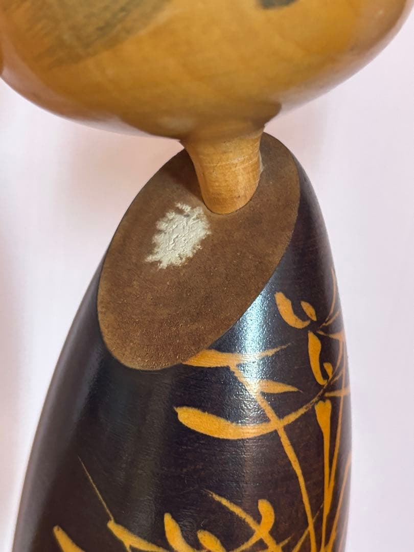 こけし 佐藤翠崕 在銘・印章 創作こけし (全長約 45cm) 古道具 欅