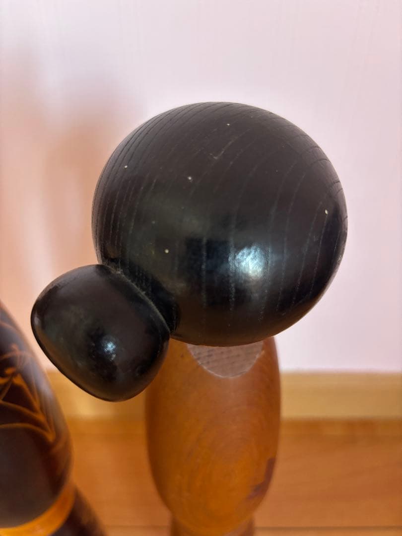 こけし 佐藤翠崕 在銘・印章 創作こけし (全長約 45cm) 古道具 欅