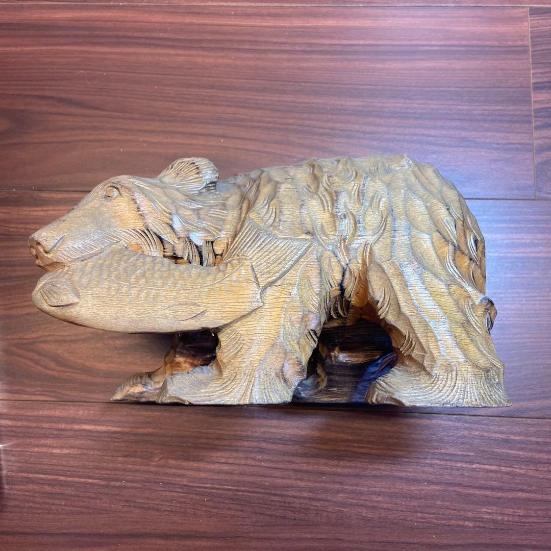 木彫り 熊 置物 アンティーク 5635