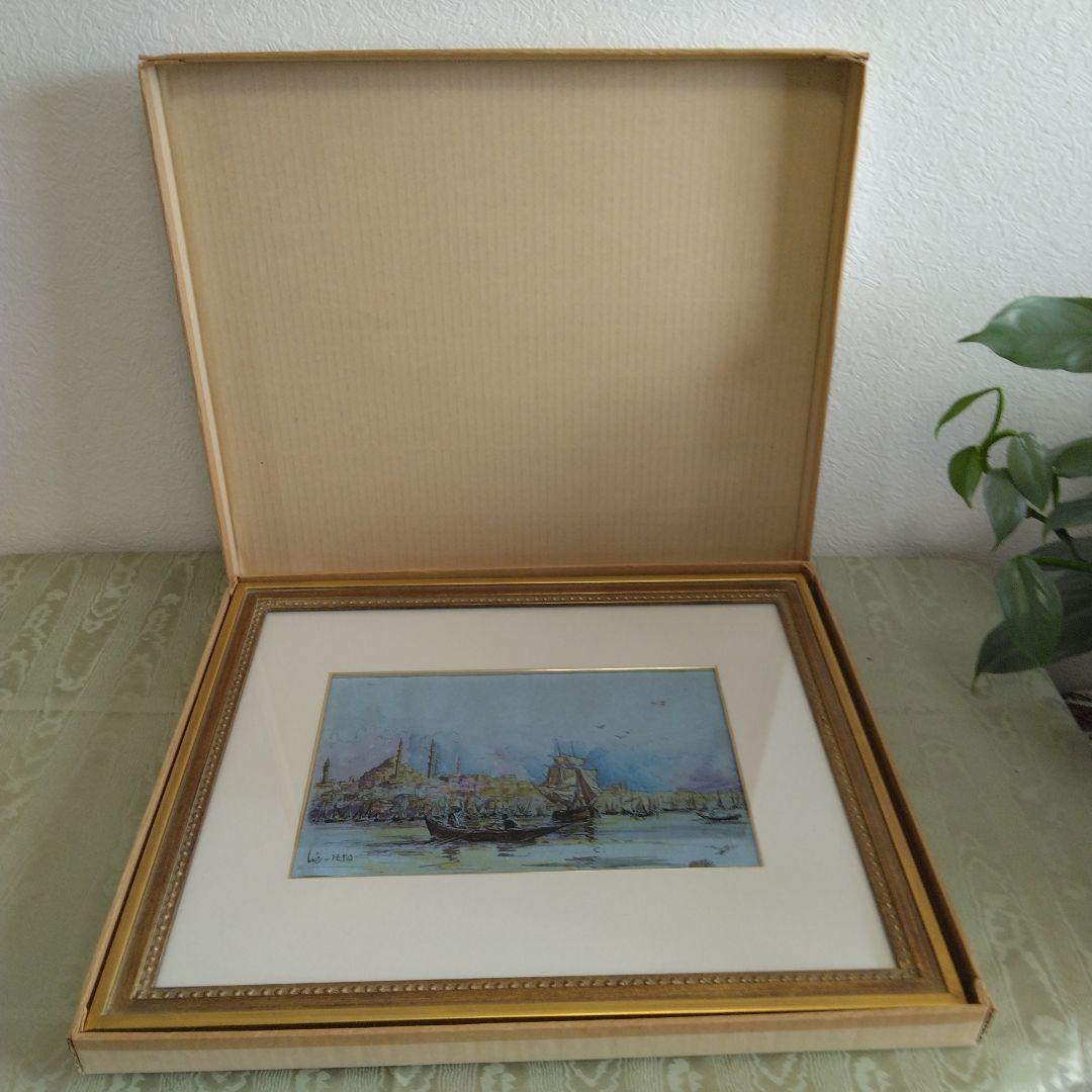 E-121 イスラム寺院 ジャーミーのある風景画 トルコ E-121 イスラム