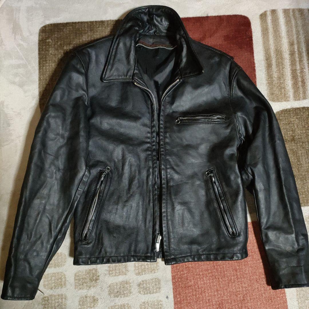 D*A様 人気定番Schot642襟付シングルライダースジャケット38ダメなら交