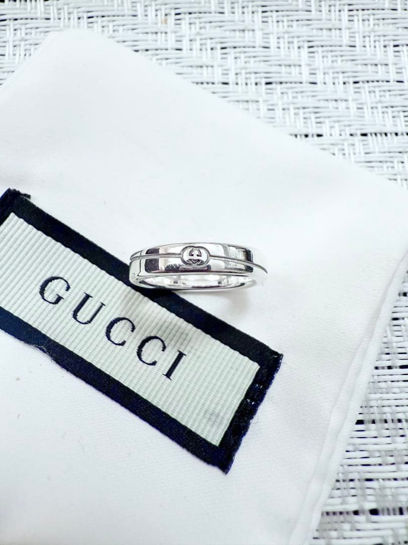 グッチ　表記　8 ダイアゴナル インターロッキングスリム 925 リング　指輪