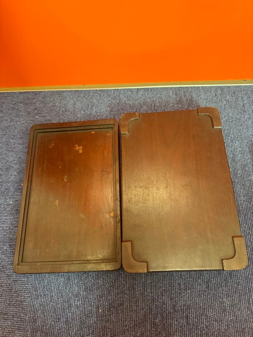 1676 時代物 古唐木長方硯箱・唐木文房四宝盒 筆・雨畑硯付  書道具