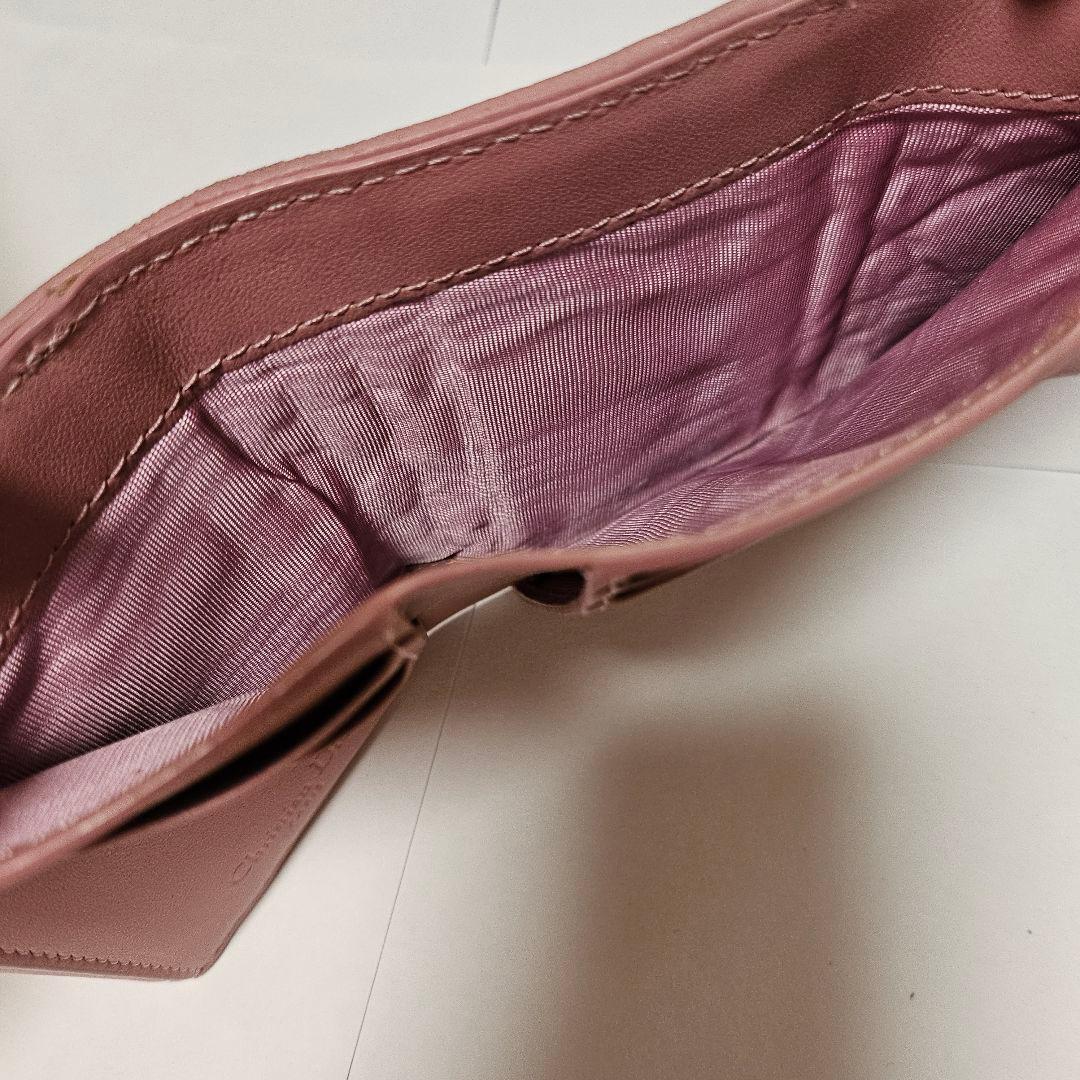 ピンク キルティング 三つ折り財布