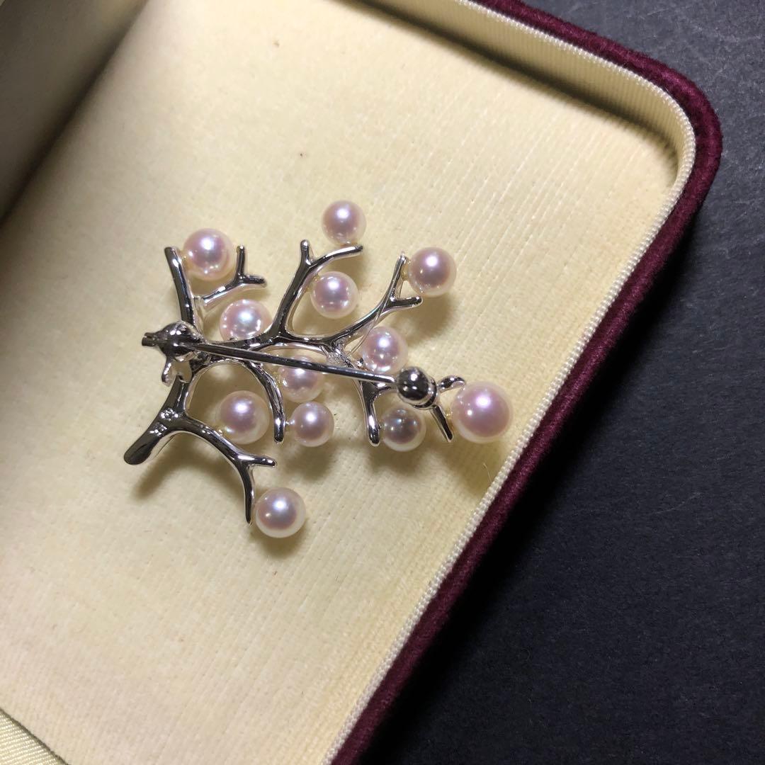 11664 MIKIMOTO 真珠 ブローチ 幸福の木 シルバー