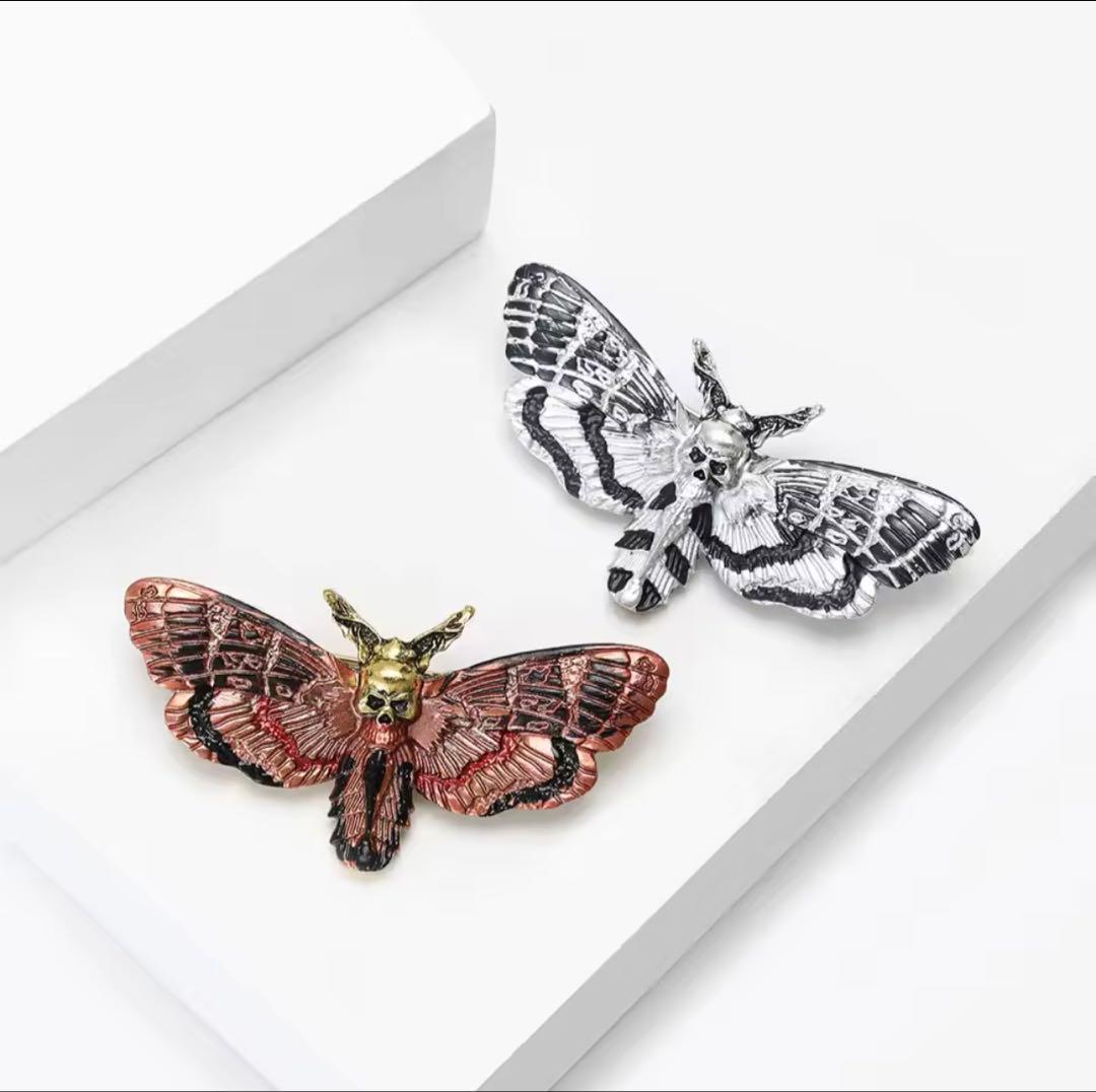 羊たちの沈黙 髑髏蛾 ブローチ メンガタスズメ ゴールド 未使用新品