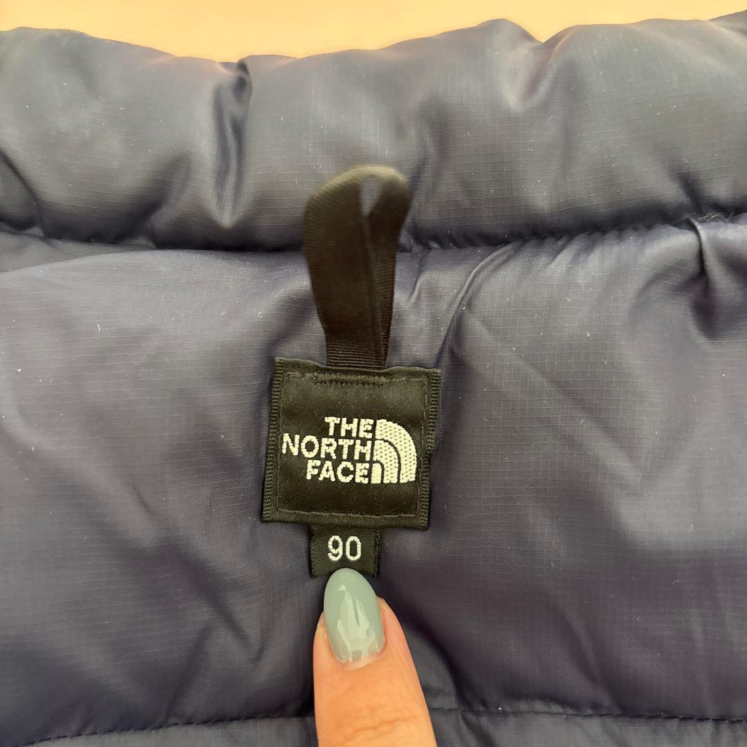 美品 ザノースフェイス ダウン ジャケット アウター キッズ ネイビー 90