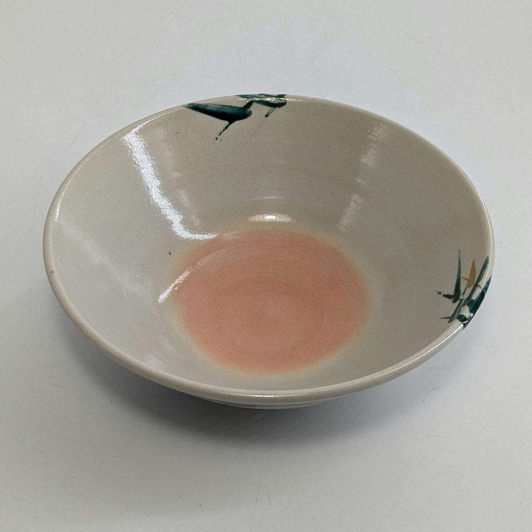 三浦竹軒 京焼 引舟図平茶盌 共箱共布 清水焼 色絵金彩