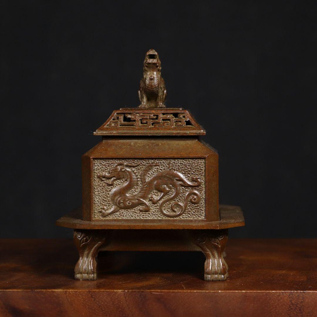 浮彫方香炉 透かし彫り四大神獣炉 獣蓋三体炉 浄化炉
