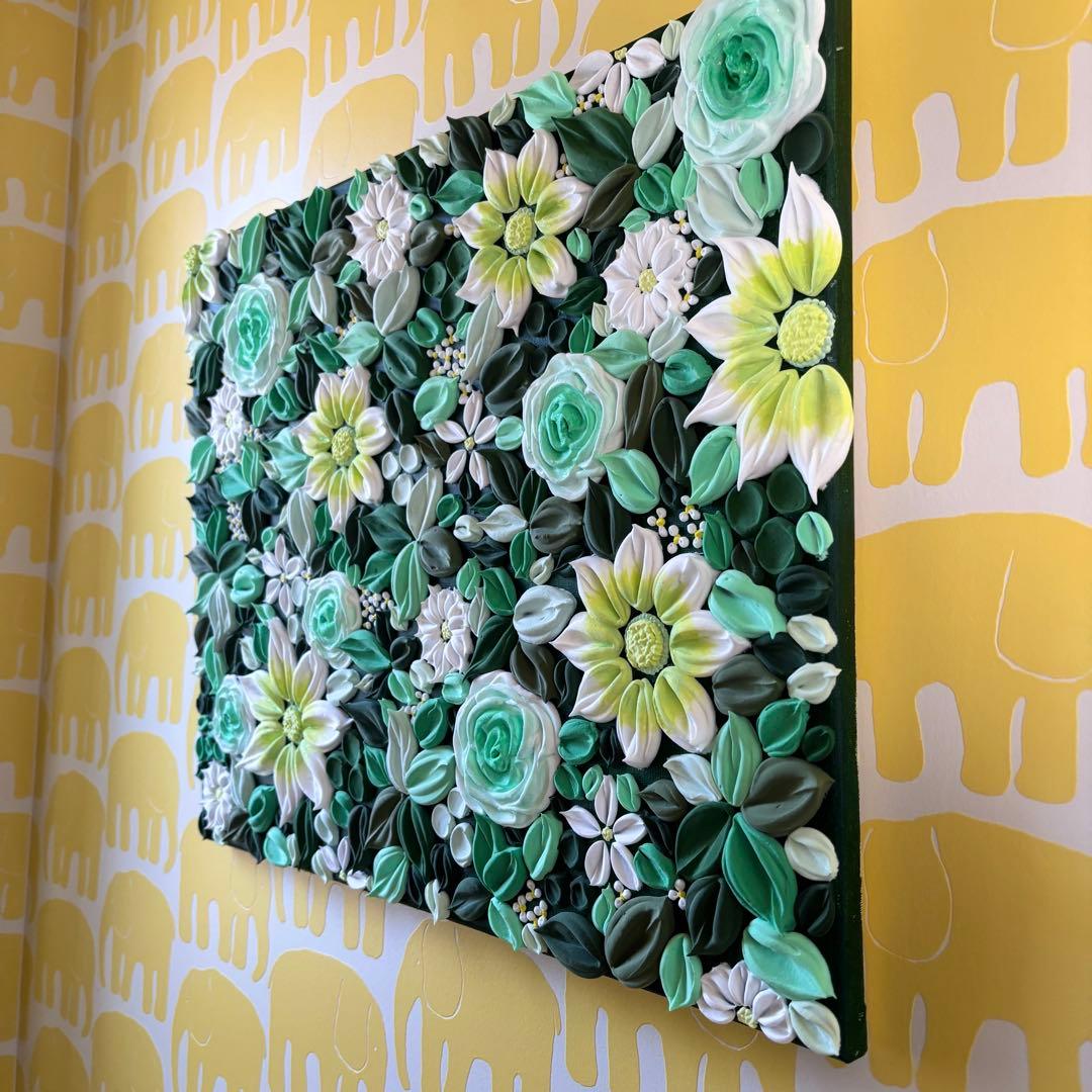 テクスチャーアート アート オーダー 受注 インテリア 花 現代アート 油絵