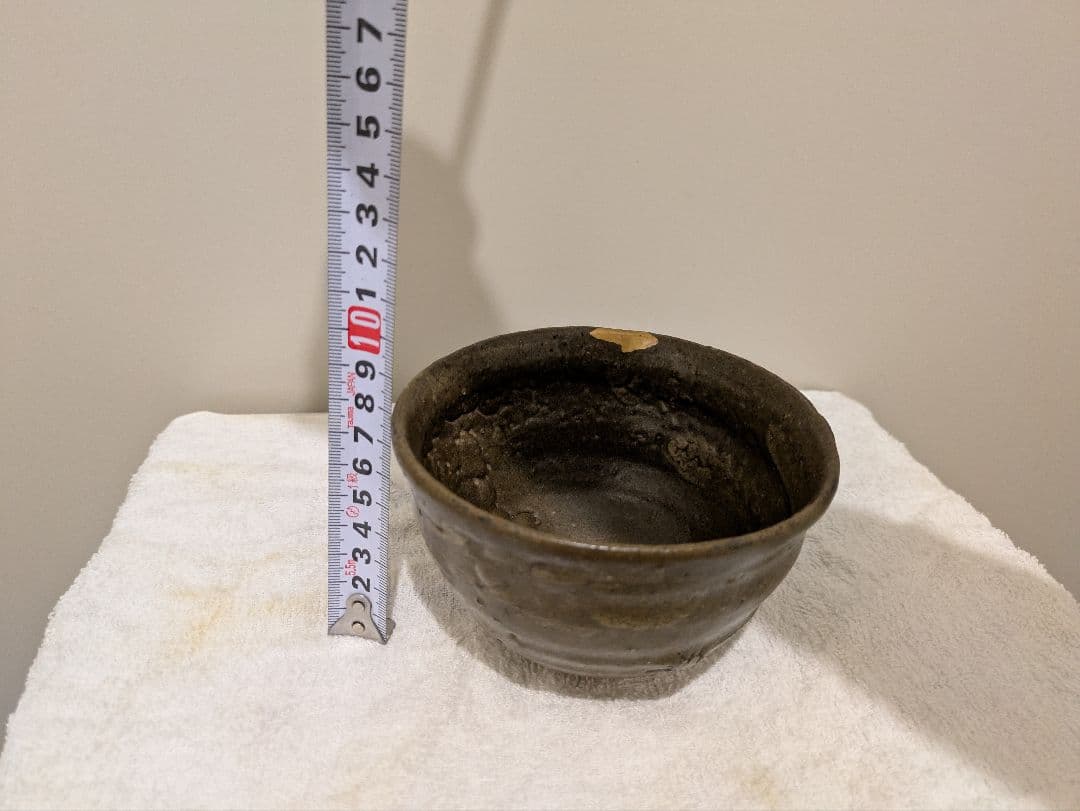 江戸時代 古唐津 三日月高台 茶碗 金直し 時代箱 唐津 時代物