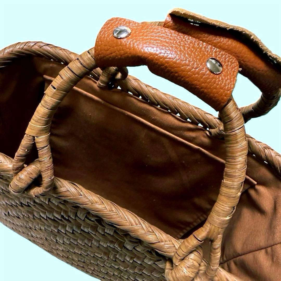 【新品】日本製　山ぶどう　カゴバッグ　持ち手リング　Ｌサイズ