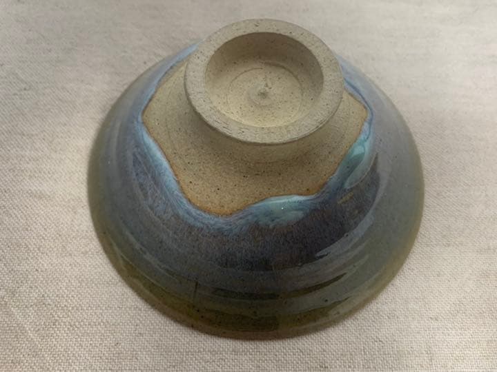 抹茶碗 平茶碗 青釉 貫入あり 茶道具