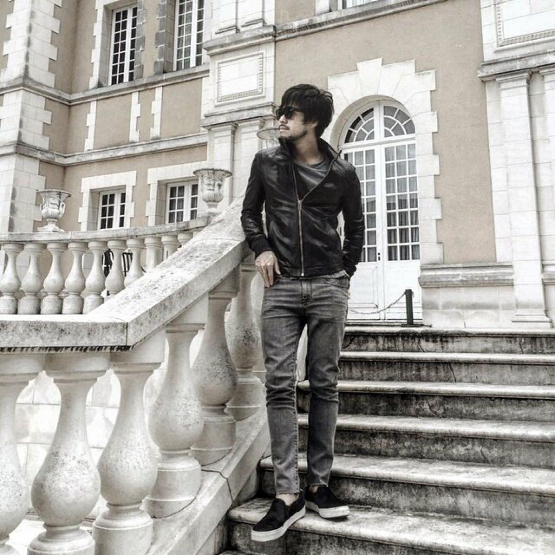 極美品】Rick Owens インターシャ レザージャケット 46 黒 - メルカリ