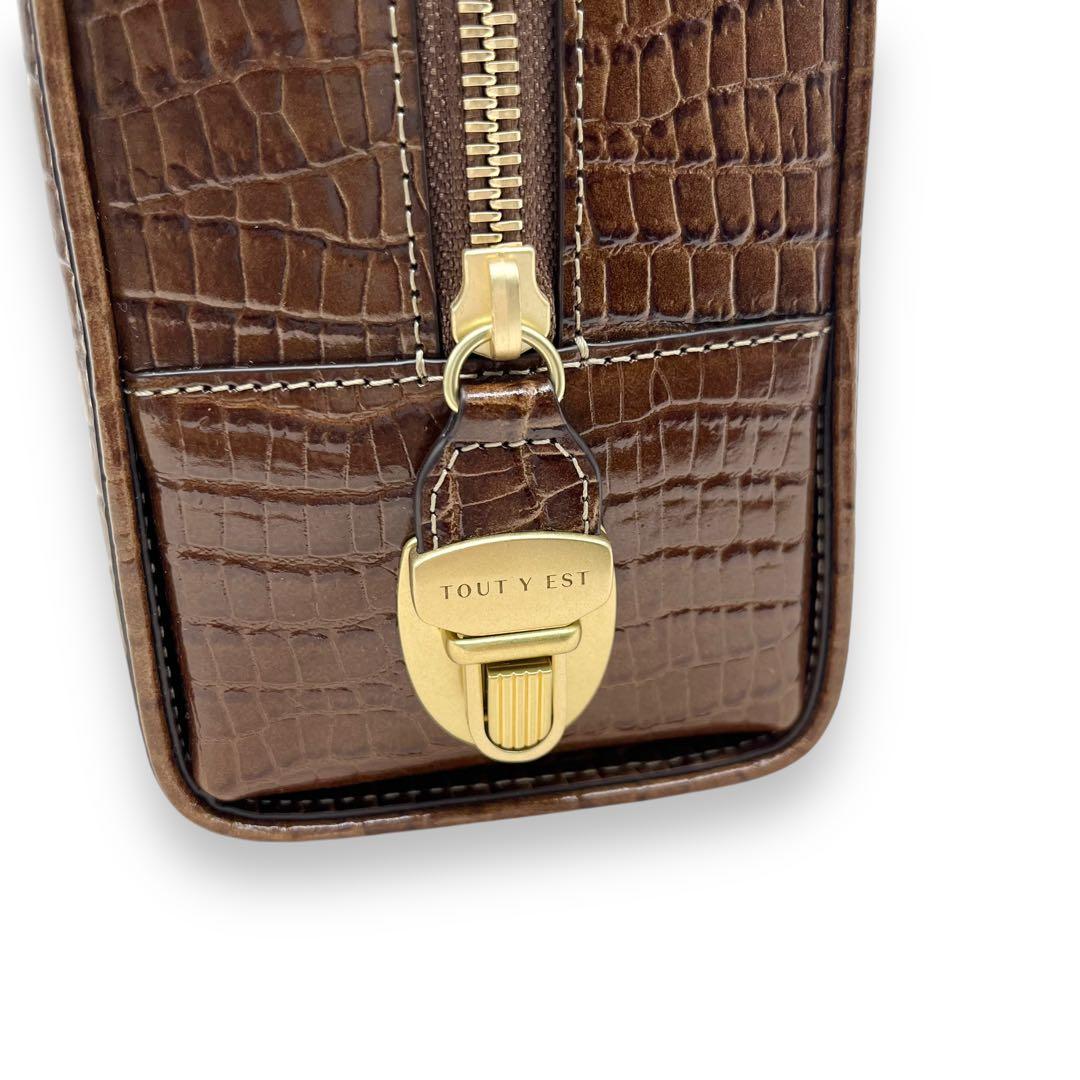 未使用■TOUT Y EST クロコ型押し SAC LOQUET SMALL