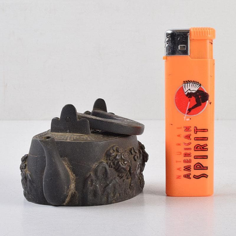 中国 古銅 神獣雷刻 水滴 書道具 V R9176