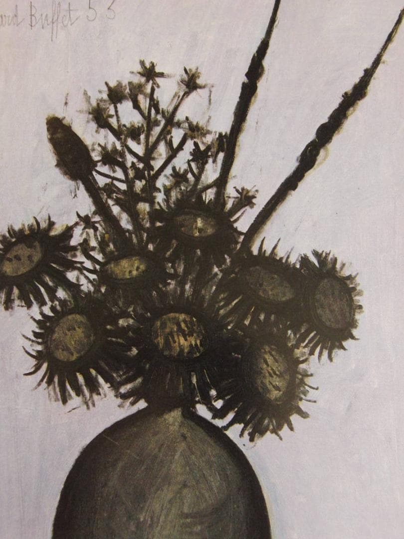 ベルナール・ビュッフェ、「Les chardons」、希少画集の額装画、人気作品