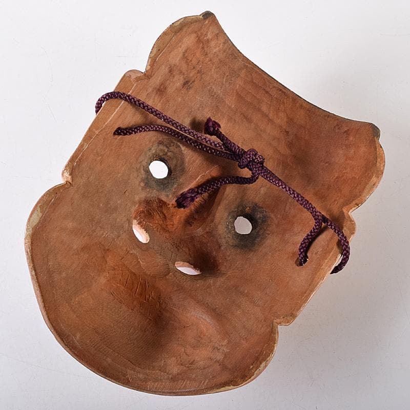 能面 能楽 雅楽 木彫 小べし見 時代箱付 M R8711