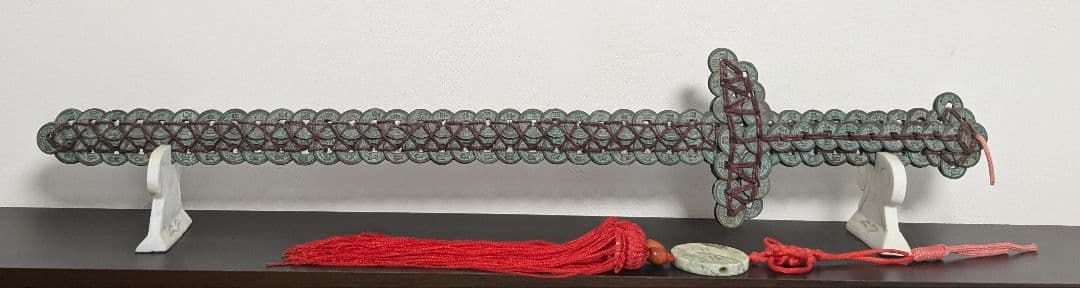 古銭 剣 古銭/絵銭 鏡屋銭剣梅鉢、無文銭2枚 古銭/絵