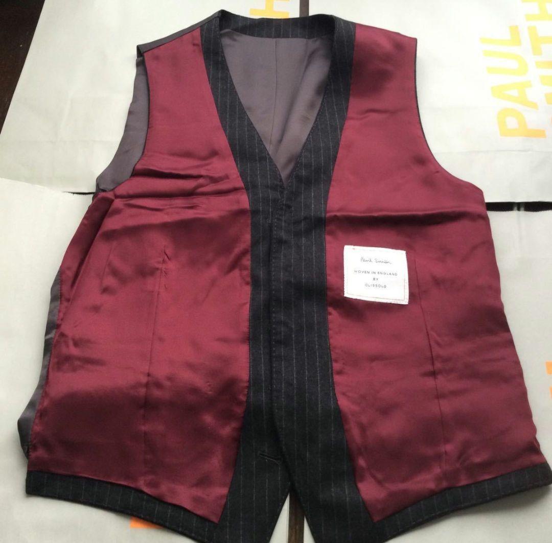 ポールスミス ベスト Lサイズ① グレー 高級イギリス生地使用 裏地キュプラ