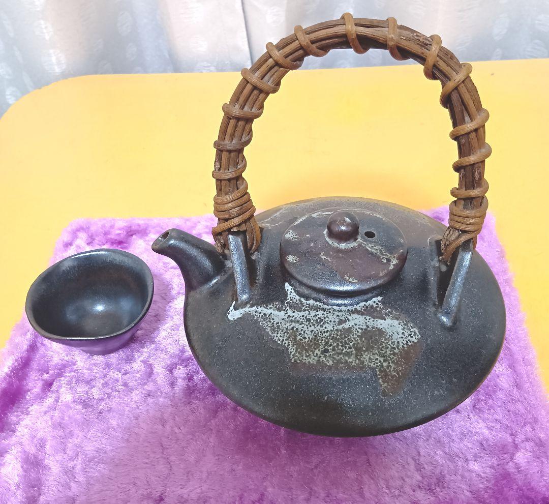 骨董品 薩摩焼 黒薩摩 日置南洲窯 黒千代香 土瓶蒸し 南洲ぢょか 黒ぢ