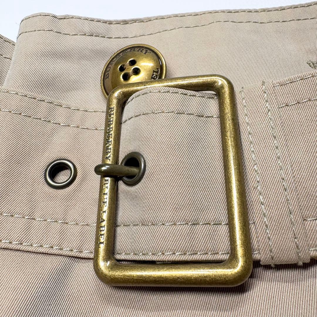 バーバリーブルーレーベル トレンチスカート 金ボタンM ホースロゴ