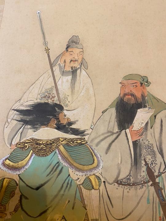 掛け軸 三国志 劉備 関羽 張飛 骨董