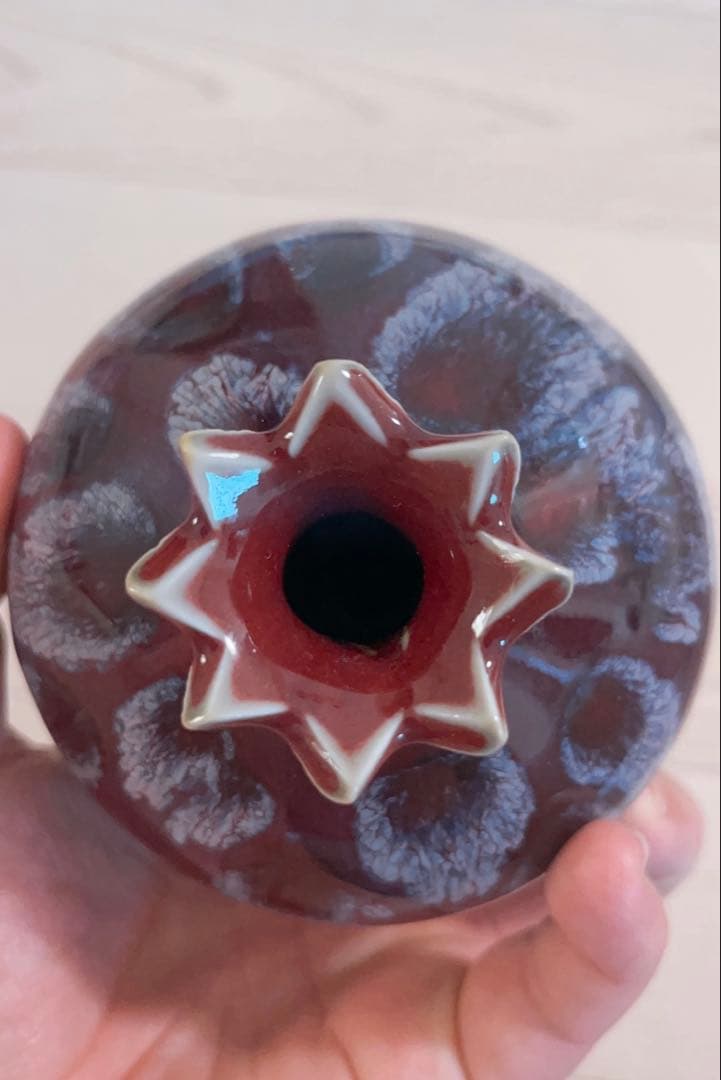 宋鈞窯红釉石榴尊 石榴花瓶 ザクロ 陶芸 骨董品 古美術品