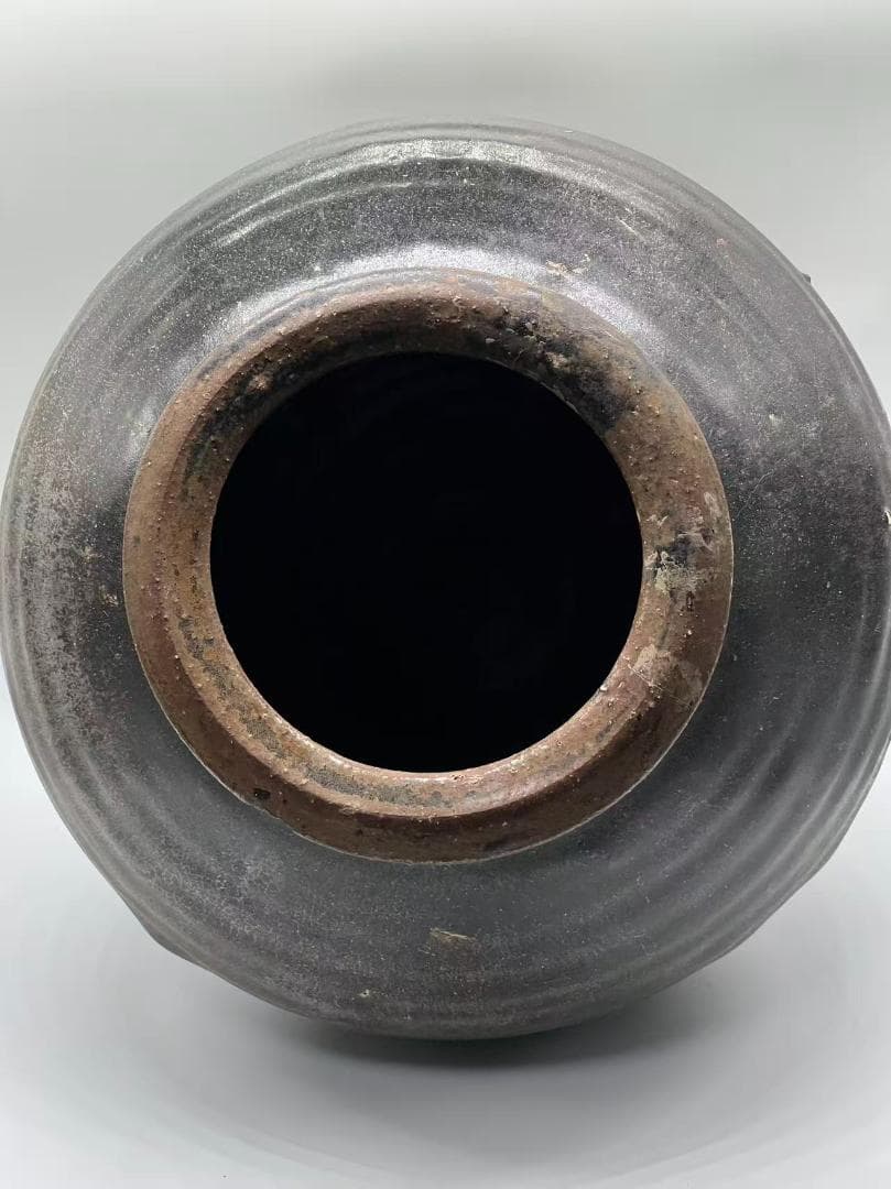 宋時代 贛州窯黑陶大壺 黑陶大瓶 李朝15世紀 高麗 黒陶大壺(B-52