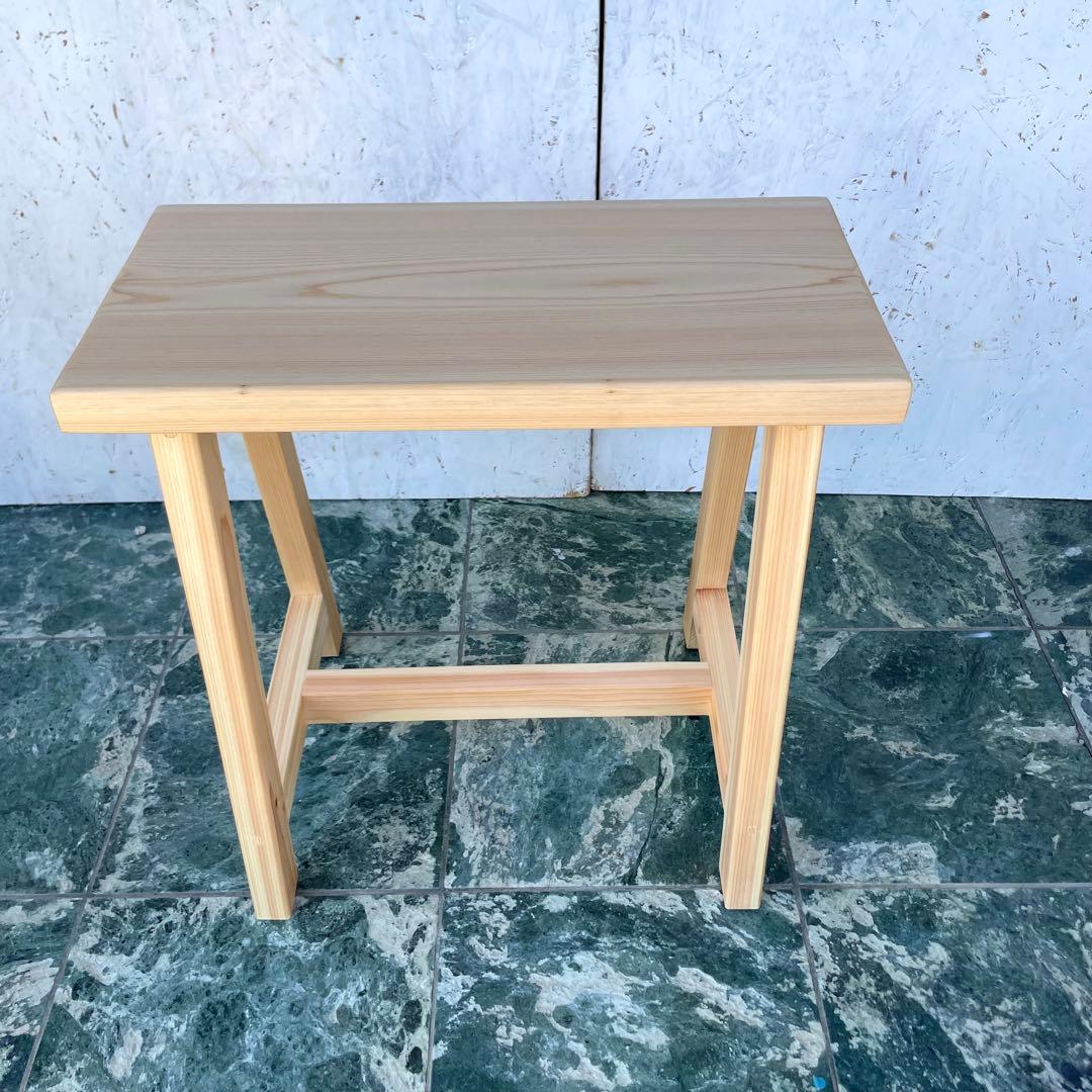 kaou　国産ひのき　丸椅子　木製スツール　ベンチ　2脚