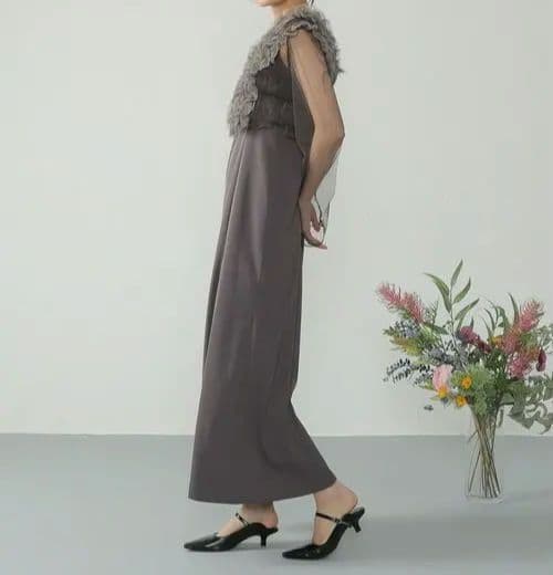 【kana】チュールボリュームフリルベストシアートップス ワンピース 3点セット