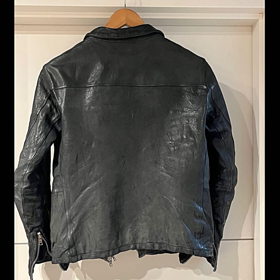 BACKLASHベルギーショルダー シングルレザーライダースジャケット ブラック