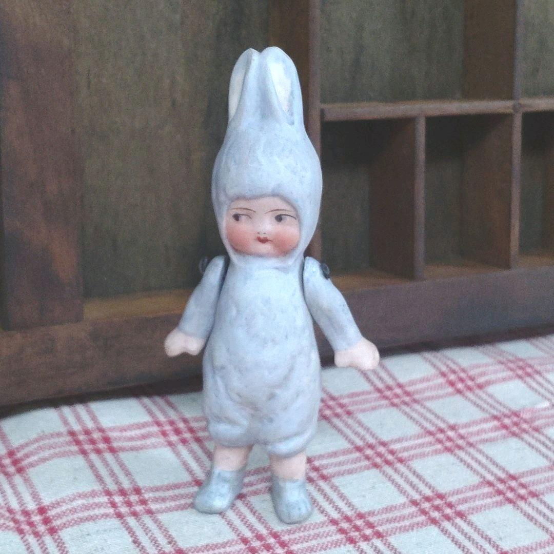 アンティーク】ドイツ製うさぎのビスクドール