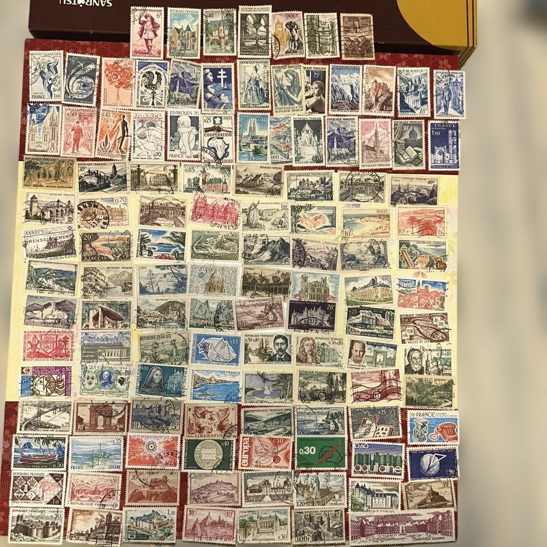 ヴィンテージ！フランス使用済切手コレクション120種セット1950年代