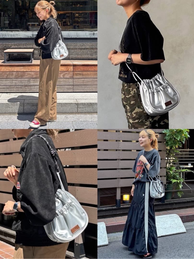 CPCM FUKA'S企画　PUパラコードギャザーミニショルダーバッグ シルバー