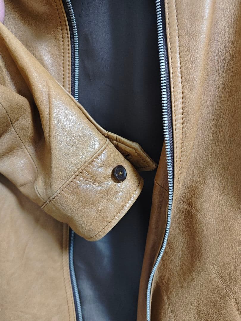 SHIPS シングルライダースジャケット S キャメル ships ジャケット