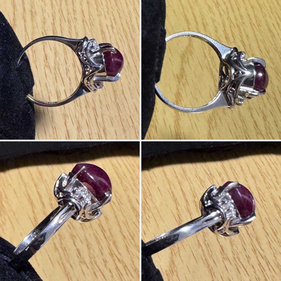 新春限定❗️レトロPt900 バイオレットスターサファイアとダイヤリング