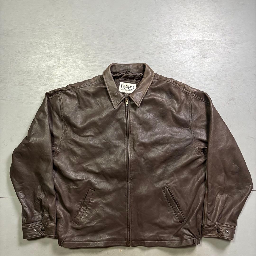 90´s✨レザージャケット A-2 本革オールレザー 茶色 ショート丈 短