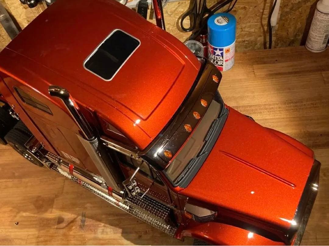 M様納車待ち タミヤ ナイトハウラーカスタム フルオペ サキールオレンジ